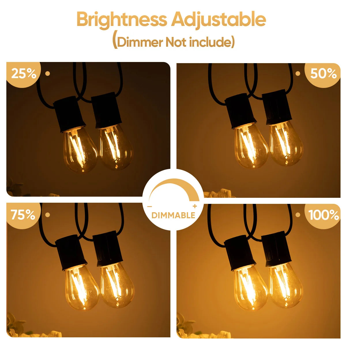 Ampoule LED dorée translucide filament orange vintage édition warm white 2700K E26 E27