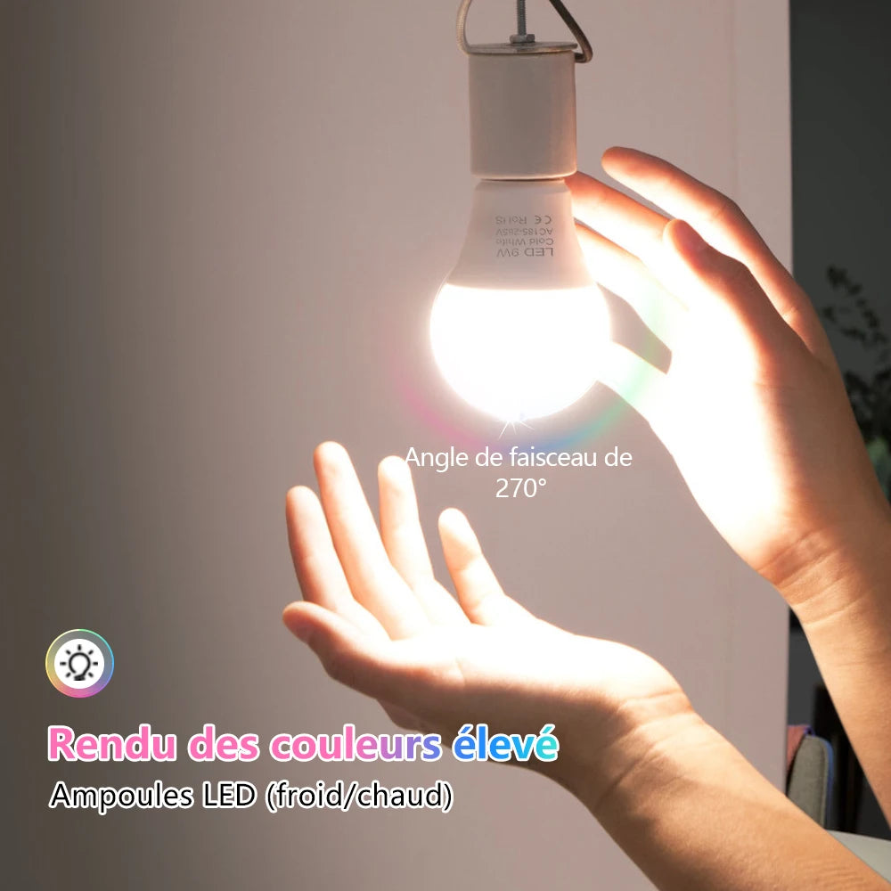ampoules led 3w 6w 9w 12w 15w 18w e27 haute luminosité blanc opaque lisse