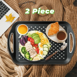 plateau service alimentaire moderne noir blanc assiette tasse couverts restaurant minimaliste