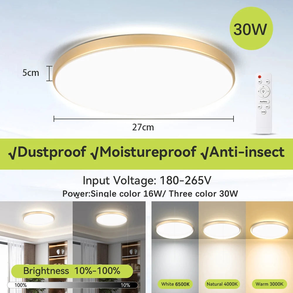 plafonnier intelligent led blanc noir télécommande rgbcw éclairage moderne