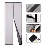 rideau porte maille fine velcro anti insectes noir moderne auto agrippant 100x210cm