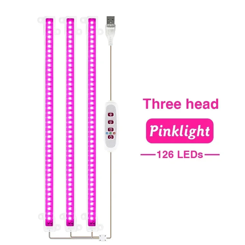 lampe led culture végétale 5v 30cm blanc rose violet bleu moderne télécommande câble usb