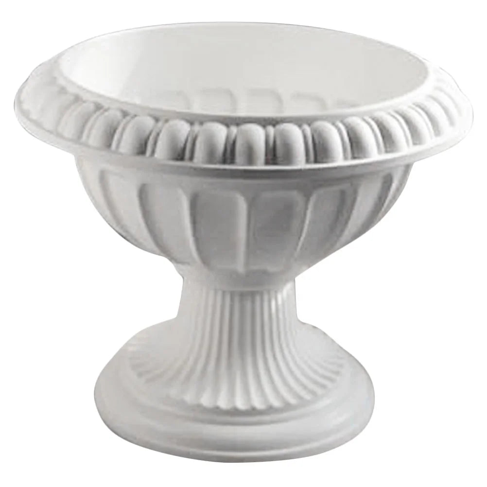 cache pot blanc classique rayures verticales extérieur intérieur fleuri décoration jardin balcon robuste durable