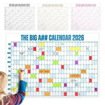 calendrier mural blanc bleu rose jaune vert orange violet moderne pratique étiquettes personnalisables grille