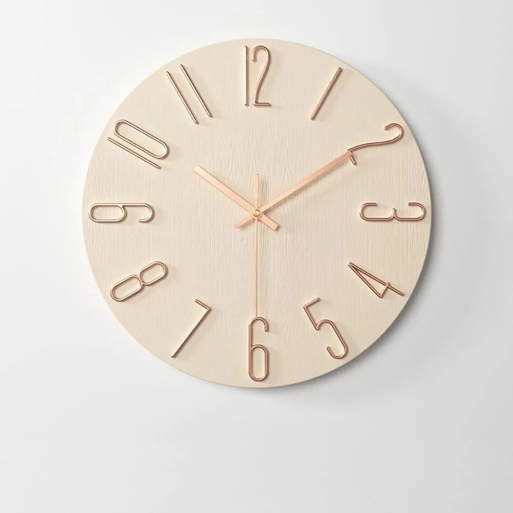 horloge murale bleu doré minimaliste fixation 30cm chambre coucher moderne numéros 3d opaques