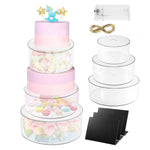 support gâteaux transparent moderne exposition pâtisserie anniversaire mariage décoration table respectueux environnement couvertures motifs