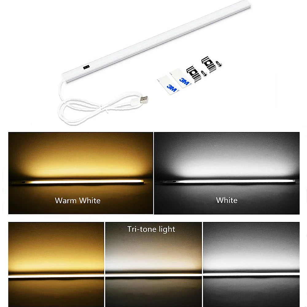 lampe barre led blanc moderne 30 40 50cm adhésif usb 12v tactile chambre