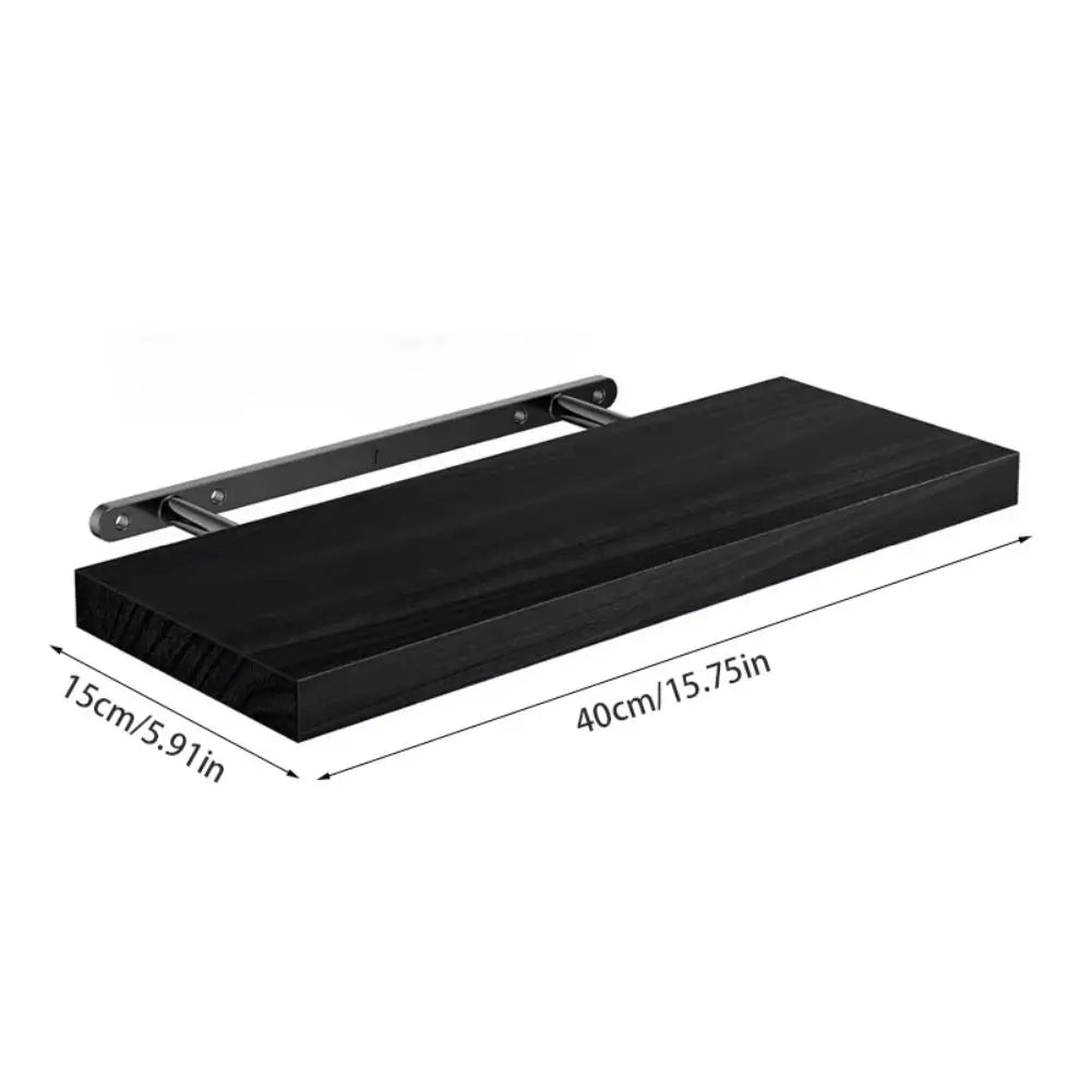 étagères flottantes bois naturel moderne clips métalliques blanc brun noir rustic