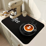 tapis cuisine noir absorbant antidérapant caoutchouc machine évier plan travail