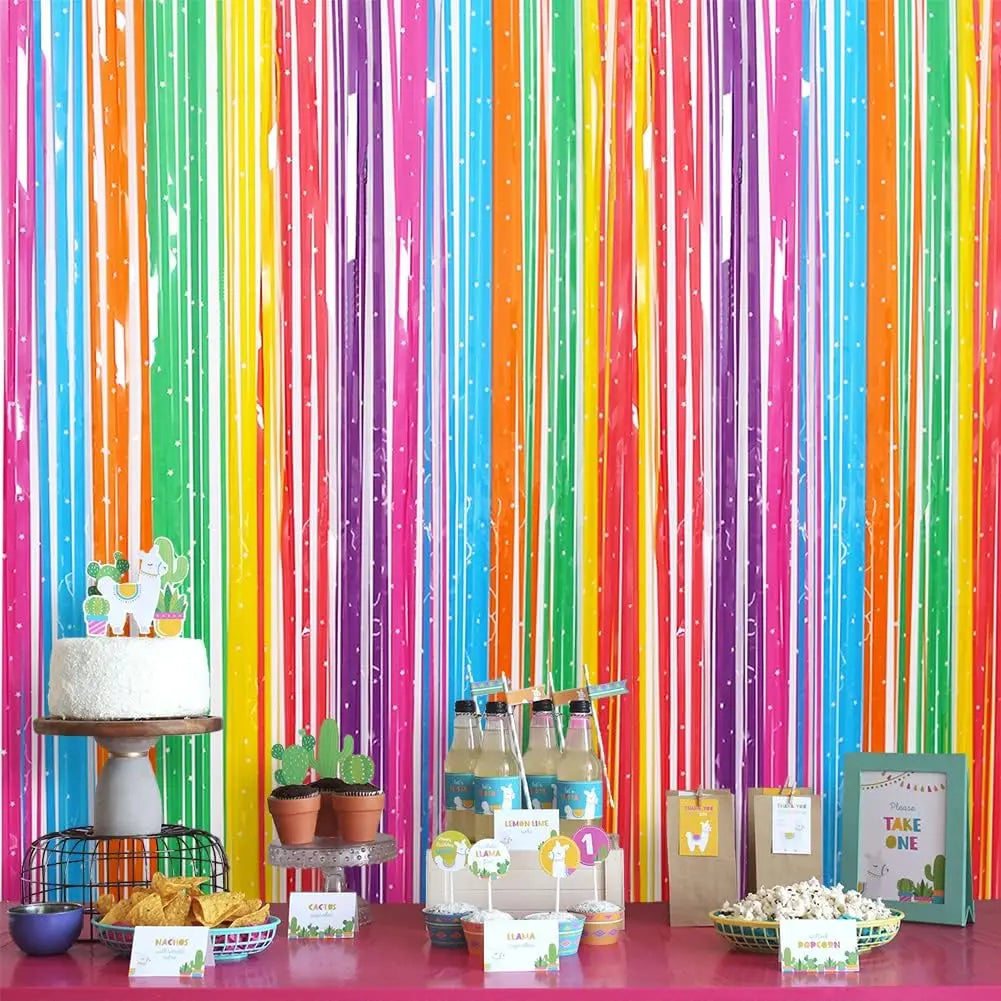 rideau multicolore rayures festif anniversaire mariage baptême événement célébration festive