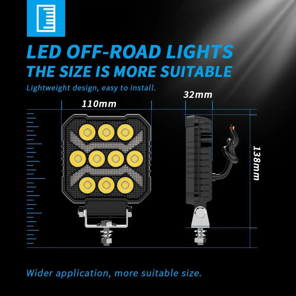 lampe led travail noir jaune 6000k ip68 15w 50000h 1500lm moderne robuste