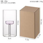 bougeoir moderne verre transparent orange pied simple décoration intérieure bougie