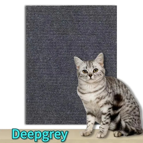 tapis grattage chat auto adhésif protecteur canapé mur tissu gris