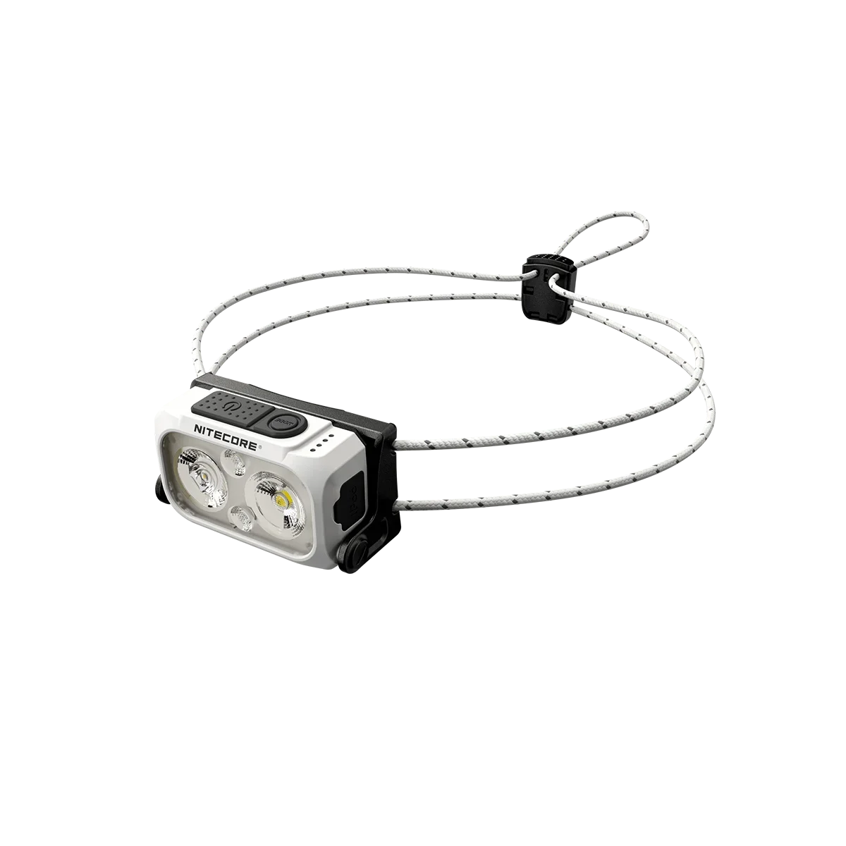 lampe frontale led rechargeable blanc noir cordon ajustable mode outdoor camping trail running
