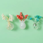 vases verre transparents modernes fleurs sèches minimaliste deco aimants réfrigérateur