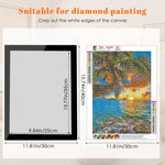 Cadre peinture diamant noir moderne adhésif auto transparent guide taille 30x40cm