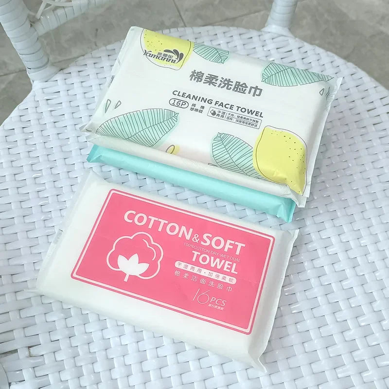 serviettes toilette coton douces imprimées feuilles vertes blancs usage multiple portable hygiène voyage