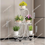 présentoir fleurs moderne blanc doré géométrique 102cm hauteur 65cm largeur