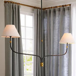 chandelier suspension lumineuse noir doré abat jours tissu mat classique moderne fixé abat jours
