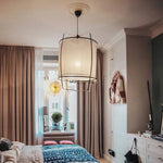 suspension lumineuse moderne blanc tissu fin opacité câble suspendu led 3000k 6000k
