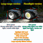 lampe frontale led rechargeable usb étanche camping pêche chasse sport noir clip moderne