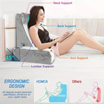 coussin repos pliable ergonomique velours gris blanc support lombaire portable