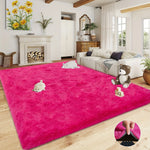 tapis rose vif moderne doux fourré salon chambre autocollants adhésifs large dimensionnels