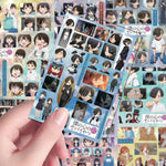 sticker anime personnages expressions faciales violet bleu jaune orange gris opacitéscrição:utf 8;q=microsoft=utf
