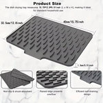 tapis drainage silicone noir moderne rayures diagonales cuisine antidérapant résistant chaleur 40cm 32cm