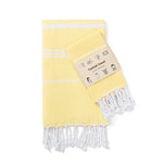 serviette table rayée moderne bleu clair vert rose gris jaune orange violet coton polyester