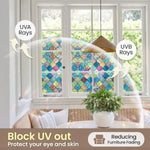 film fenêtre multicolore motif feuilles clover moderne adhésif isolation uv décoration chambre facile installer