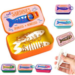 boîte rangement bijoux poisson stylisé rose orange blanc not sardines skinless boneless poignée
