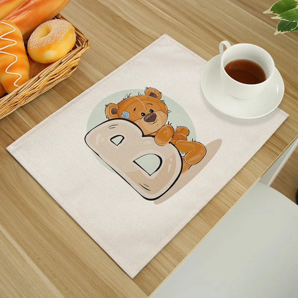 Tapis de table enfant motif ours lettres