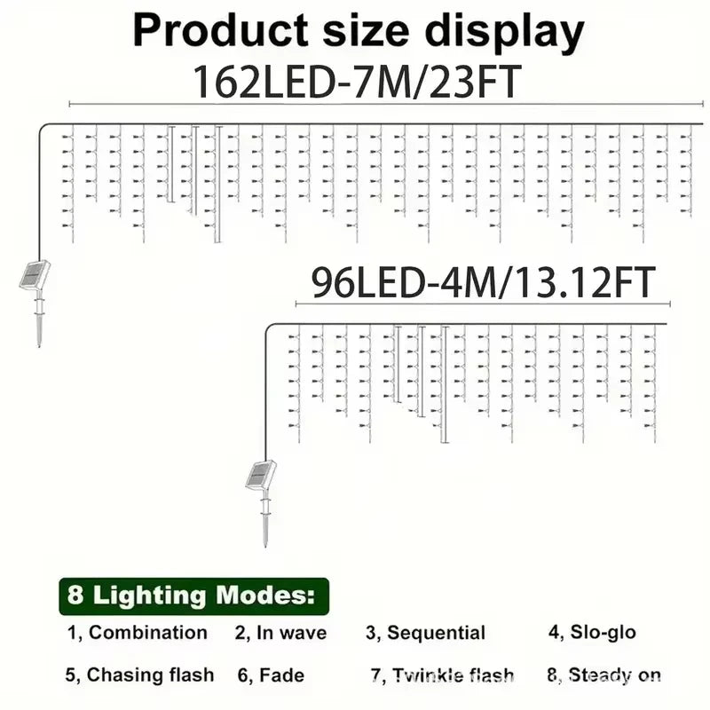 guirlande lumineuse led multicolore moderne clips solaire extérieure 162led 7m