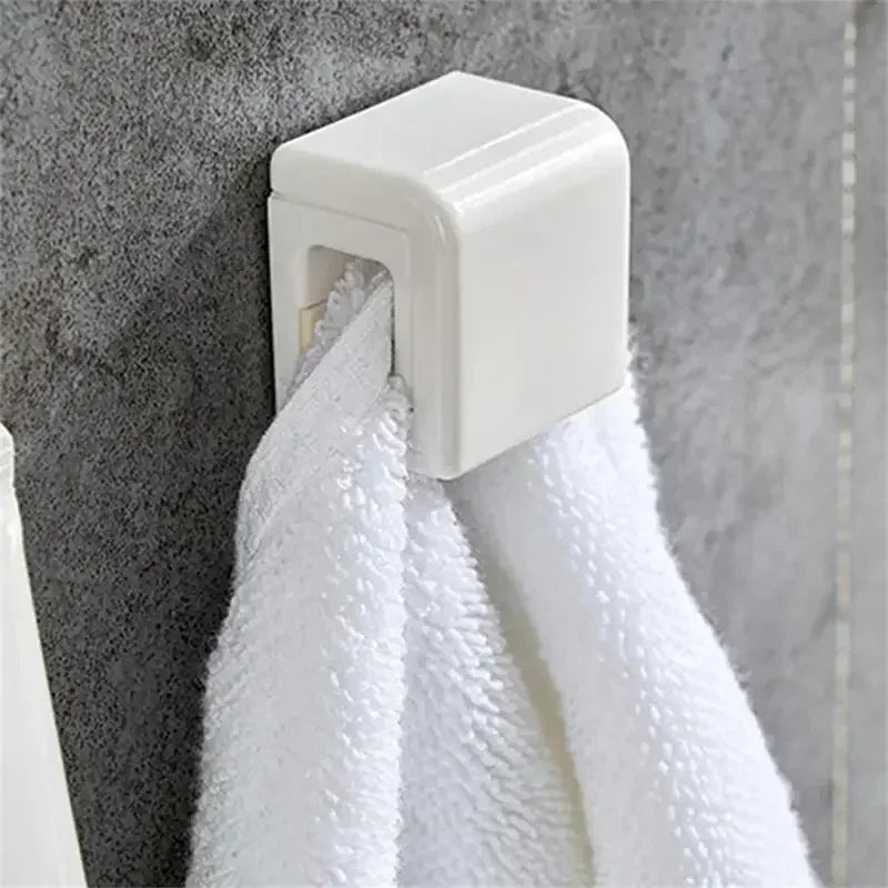 porte serviettes mural blanc moderne adhésif rangement salle bain organisateur accessoire sans poinçon crochet