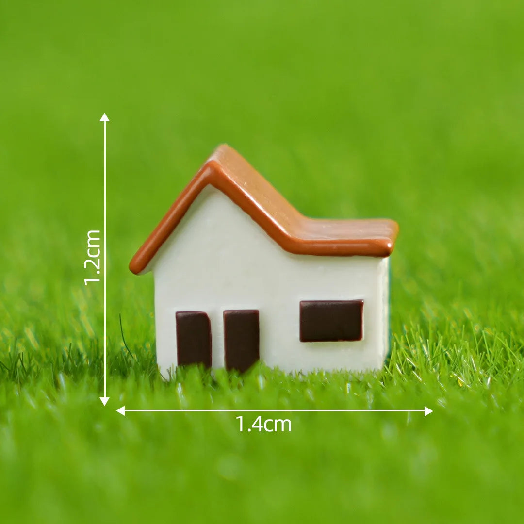 miniatures maison toits tuiles détails architecturaux vent mill tours blanches bleues