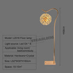 lampe sol moderne or cristal élégante base plate chambre coucher led