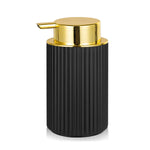 ensemble salle bain noir moderne distributeur savon liquide porte brosse dents plateau savon rayures