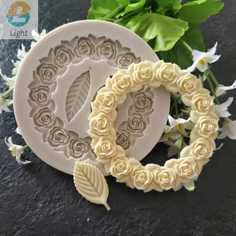moule silicone gâteau mariage roses feuilles saint valentin chocolat bricolage