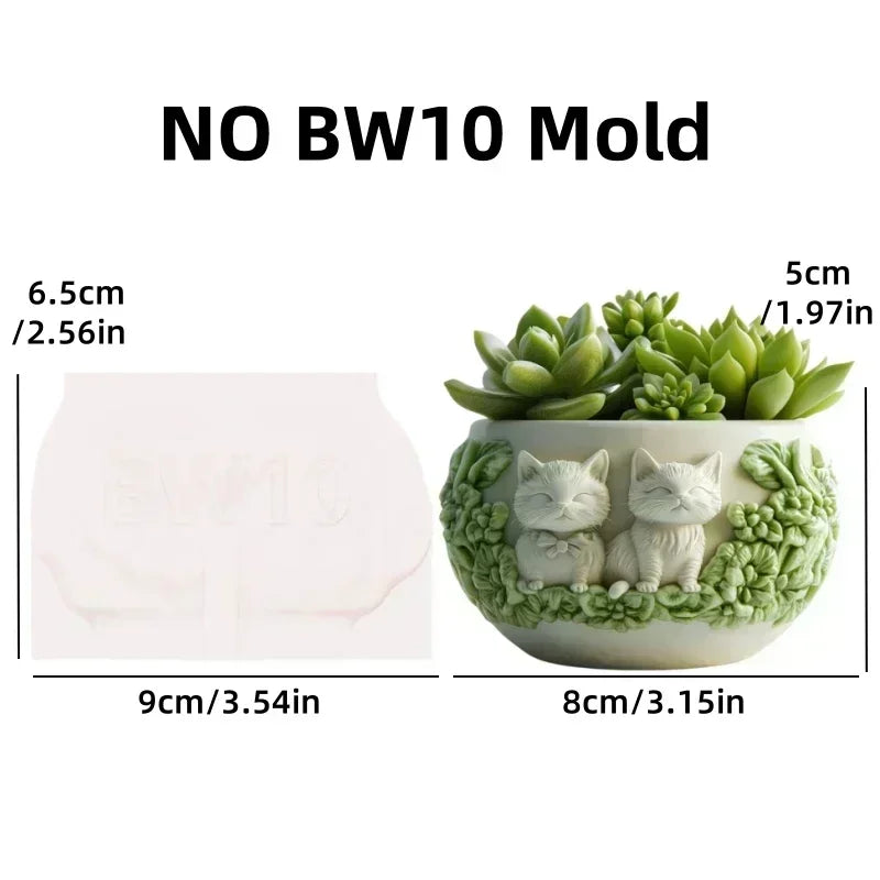 moule silicone cache pot crâne fleurs décoratif résine plante succulente jardin objet artisanal noir