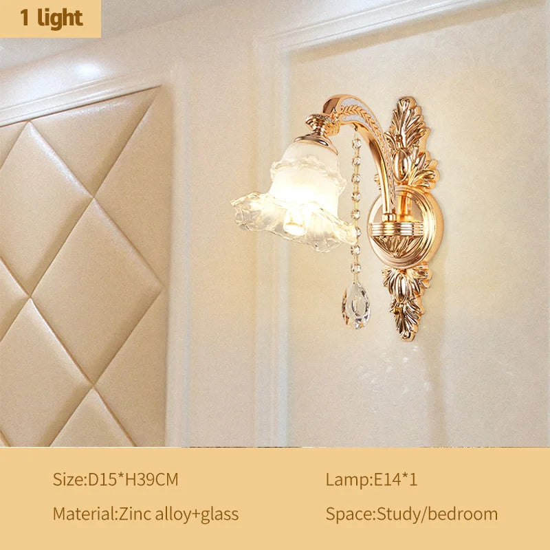 lustre doré cristal fleurs classique baroque salon encastrée led 2000lm 82000lm