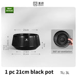 Pot bonsaï moderne saucer noir rayures verticales drainage 12cm 21cm