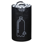 sac rangement pliable bouteilles recyclage 82l 115l moderne pratique poignées métalliques opaques illustration recyclable