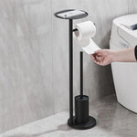 Support papier toilette multifonctionnel moderne acier inoxydable noir durable porte brosse wc papier toilette
