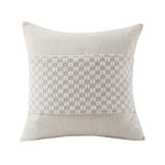 housse coussin décoratif contemporain beige noir gris motifs géométriques polyester coton