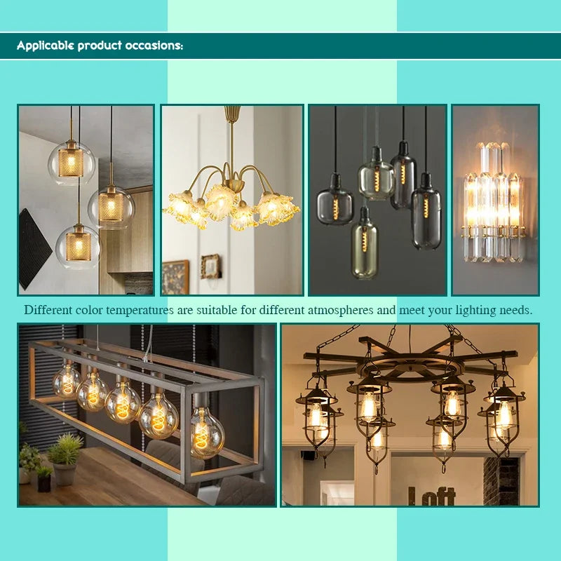ampoule led filament spiralée vintage or e14 4w 220v g125 g95 t225 a60