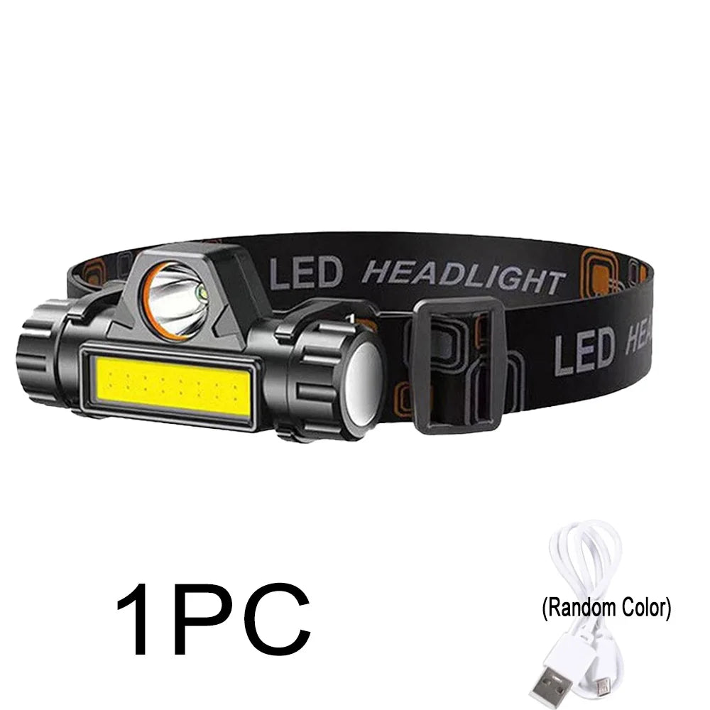 lampe frontale led rechargeable zoomable étanche haute luminosité noir bandeau réglable digitalécran mouvement