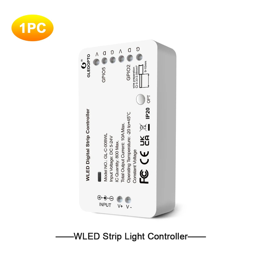 contrôleur led wifi app blanc moderne 270w 5060hz 524v 30m led strip abs