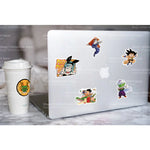 stickers dragon ball personnages occasion fete papier anime orange noir bleu blanc 100pcs