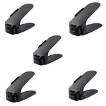 support chaussures noir moderne clips texture rugueuse rangement chaussures pliable organisateur double couche
